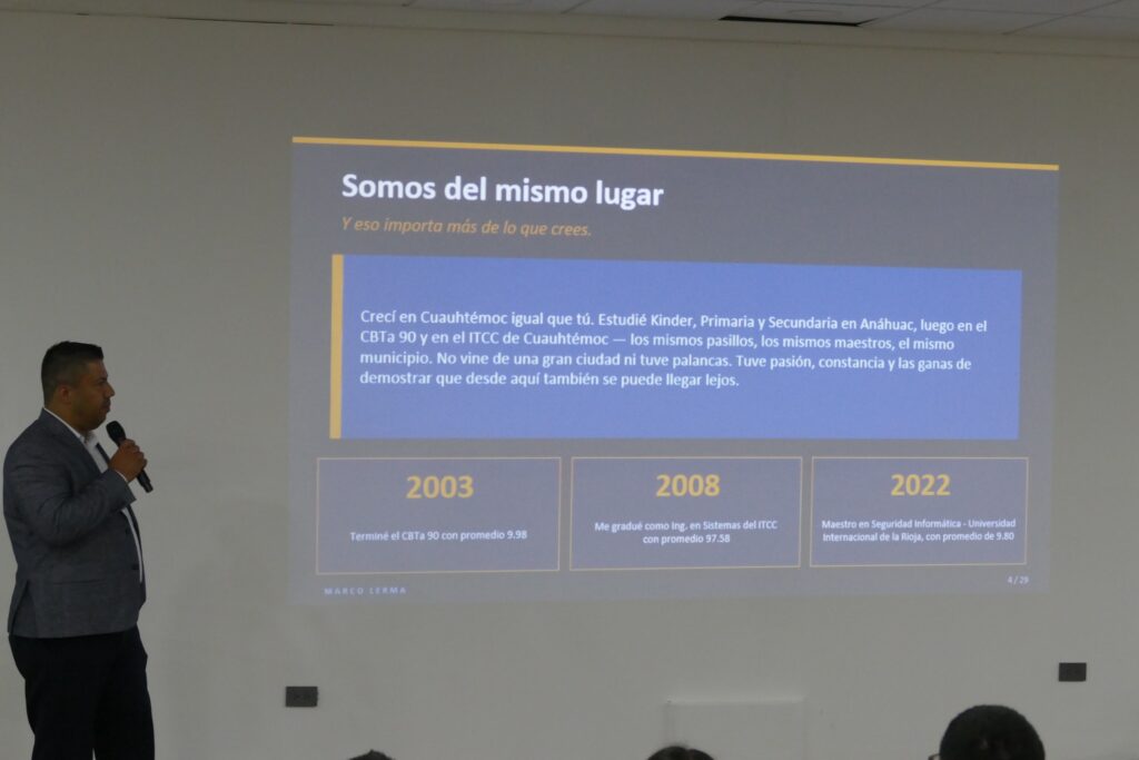 Egresado del Instituto Tecnológico de Ciudad Cuauhtémoc inspira a estudiantes durante la Semana del Emprendimiento 2026